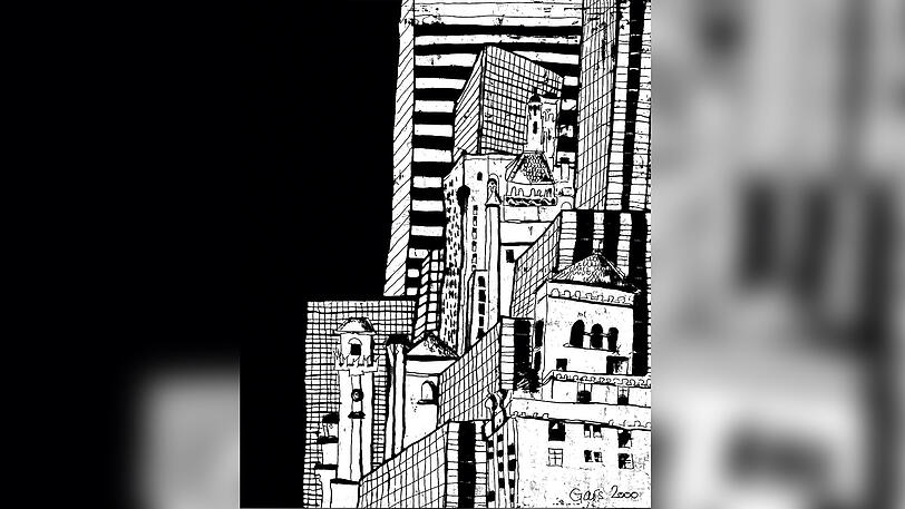 Glasradierung New York, Gabi Gais.