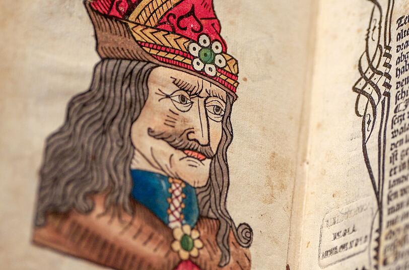 Eine Zeichnung in einer Handschrift der Bayerischen Staatsbibliothek aus M&uuml;nchen soll den Fr&uuml;sten Vlad zeigen.