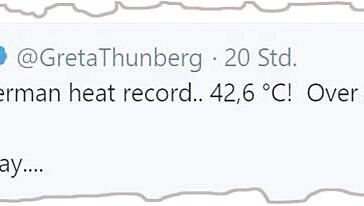 Greta Thunberg hat über den Rekord getwittert. Greta Thunberg hat über den Rekord getwittert.