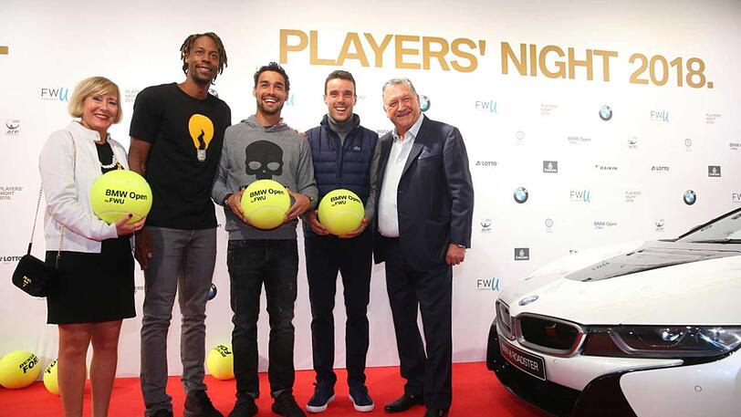Angela Dirrheimer, Gael Monfils, Fabio Fognini, Roberto Bautista und Manfred-Dirrheimer.