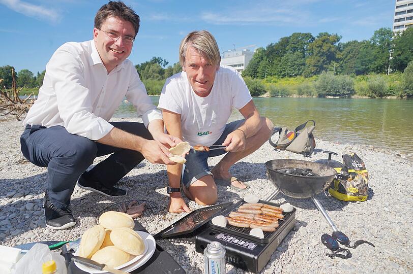 Florian von Brunn (l.) und Hartmut Keitel von der "Aktion Deine Isar".