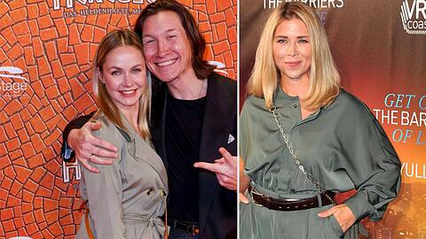 Nina Bezzubova und Evgeny Vinokurov erwarten ihr drittes Kind. Tanja Szewczenko (r.) organisierte die Babyparty.