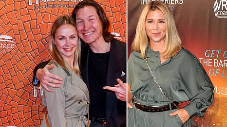 Nina Bezzubova und Evgeny Vinokurov erwarten ihr drittes Kind. Tanja Szewczenko (r.) organisierte die Babyparty.