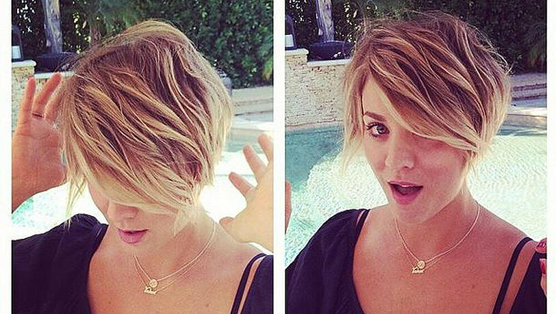 Kaley Cuoco freut sich via Instagram über ihre neue Kurzhaarfrisur Kaley Cuoco freut sich via Instagram über ihre neue Kurzhaarfrisur