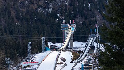 Blick auf die Schattenbergschanze in Oberstdorf.