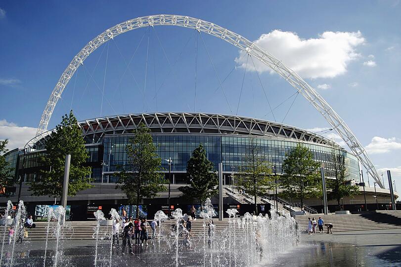 Wembley Stadium in London.