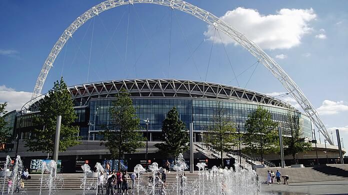 Wembley Stadium in London.