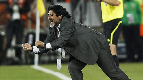 Argentiniens Trainer Diego Maradona