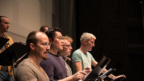 Der Chor des Bayerischen Rundfunks bei einer Probe im Prinzregententheater