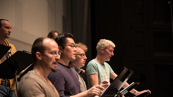 Der Chor des Bayerischen Rundfunks bei einer Probe im Prinzregententheater