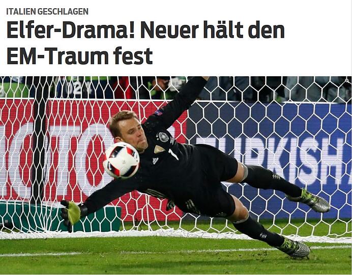 Für die "SportBild" ist Torhüter Manuel neuer der Held des Abends.