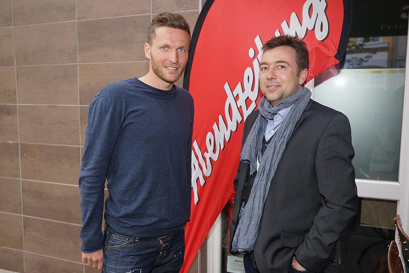 ...mit dabei: Löwen-Star Benny Lauth (neben AZ-Sportchef Gunnar Jans).