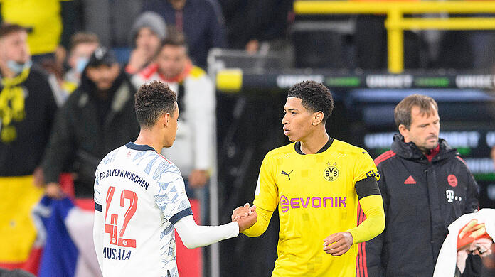 Stehen beide vor einer großen Zukunft: Bayerns Jamal Musiala (l.) und Jude Bellingham von Borussia Dortmund.
