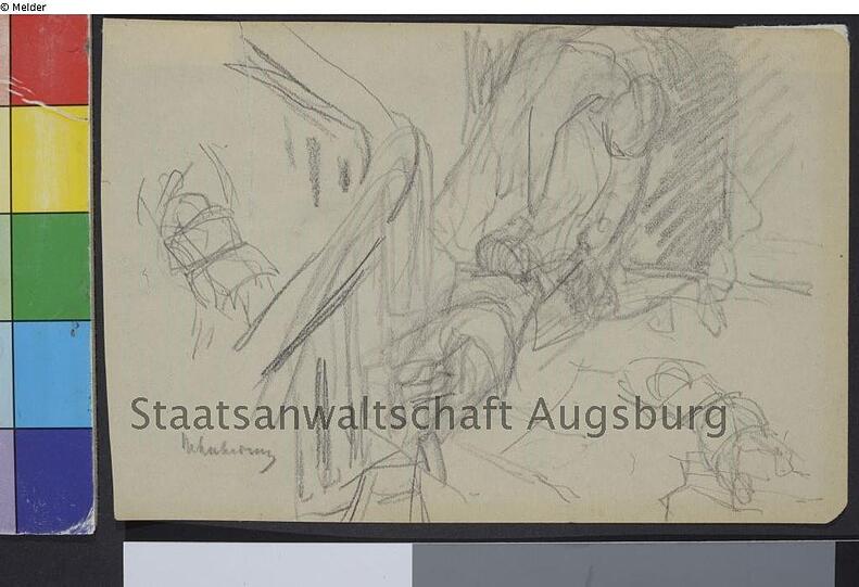 Max Liebermann: "Frau mit Kind auf Treppenabsatz"