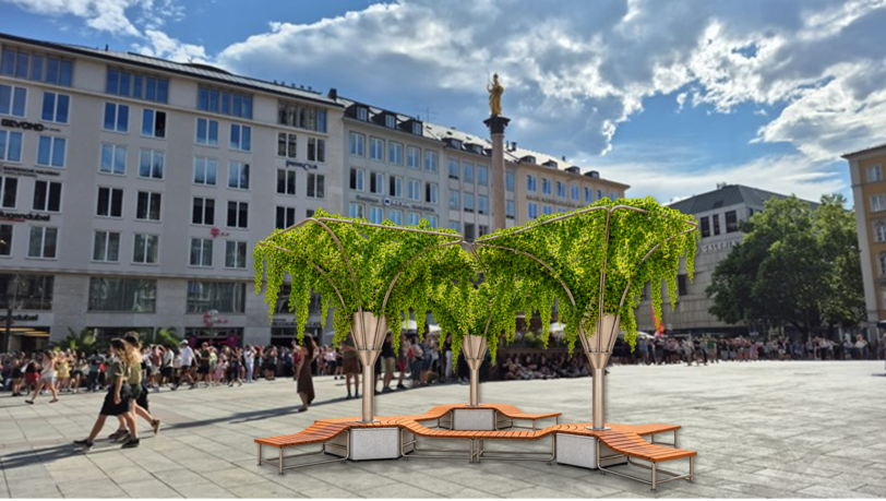 Mobiler Baumersatz: Die ÖDP möchte an stark versiegelten Orten (wie hier am Marienplatz) Beschattungssysteme ausprobieren. Mobiler Baumersatz: Die ÖDP möchte an stark versiegelten Orten (wie hier am Marienplatz) Beschattungssysteme ausprobieren.