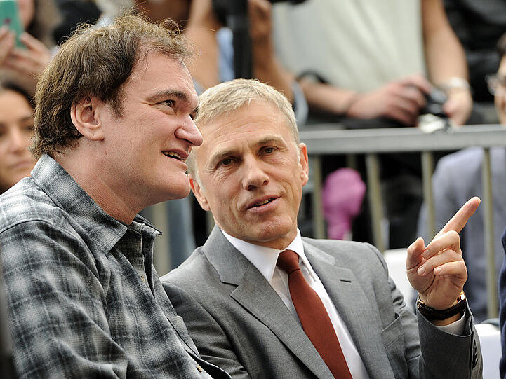 Kollegen unter sich: Christoph Waltz (re.) und Star-Regisseur Quentin Tarantino