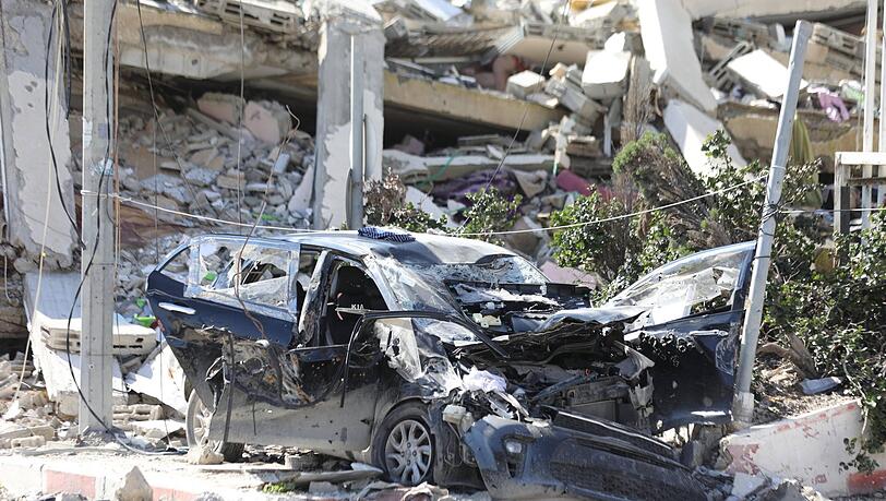 Tod in Gaza: Der Wagen, in dem Hind Rajab eingeschlossen und beschossen wurde, nach der Bergung 12 Tage sp&auml;ter.