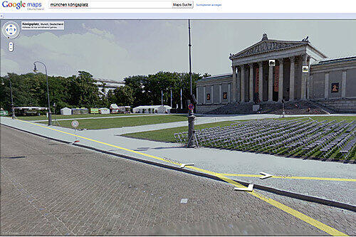 Der Königsplatz in München bei Google Street View