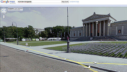 Der Königsplatz in München bei Google Street View Der Königsplatz in München bei Google Street View
