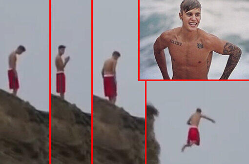 Justin Bieber auf Hawaii. Der Teenieschwarm hat sich getraut: Er ist von einer Klippe gesprungen.