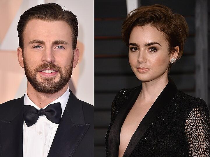 Chris Evans und Lily Collins haben sich nach den Oscars kennengelernt