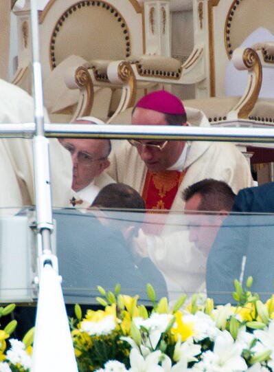 Papst Franziskus bei der Open-Air-Messe im Wallfahrtsort Tschenstochau.