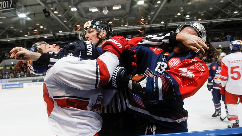 "Wenn zwei Salzburger auf einen von uns losgehen, kann ich nicht danebenstehen und zuschauen", sagt EHC-Kapitän Michael Wolf über den Fight mit Brent Regner.