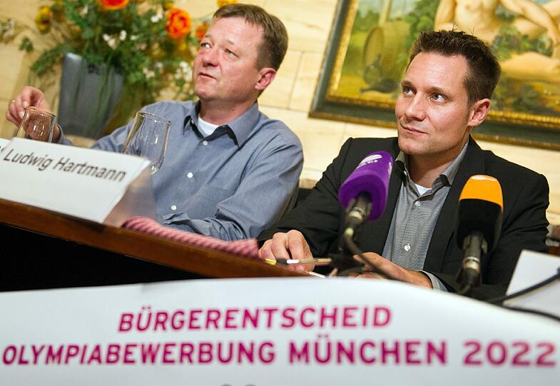 Olympia-Gegner: Christian Hierneis (links) und der Grünen Landtagsabgeordnete Ludwig Hartmann.