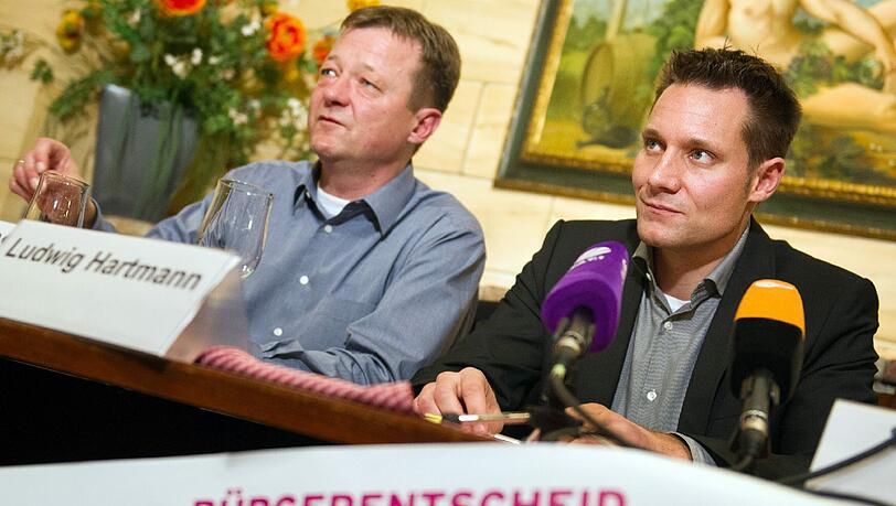 Olympia-Gegner: Christian Hierneis (links) und der Grünen Landtagsabgeordnete Ludwig Hartmann. Olympia-Gegner: Christian Hierneis (links) und der Grünen Landtagsabgeordnete Ludwig Hartmann.