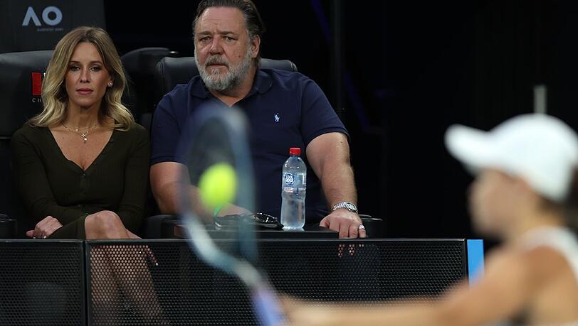 Russell Crowe und seine Britney bei den Australian Open.