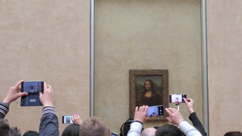 Gedränge vor der Mona Lisa. Gedränge vor der Mona Lisa.