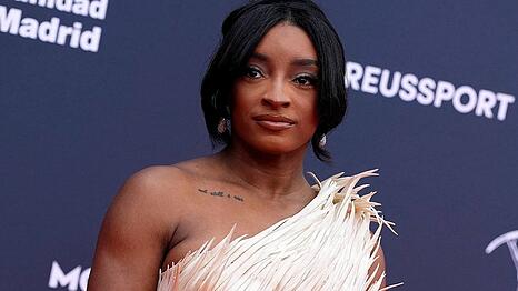 Simone Biles bei einem Auftritt in Madrid.