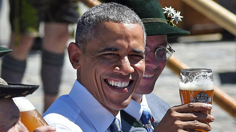Obama mit Weißbier, 2015.