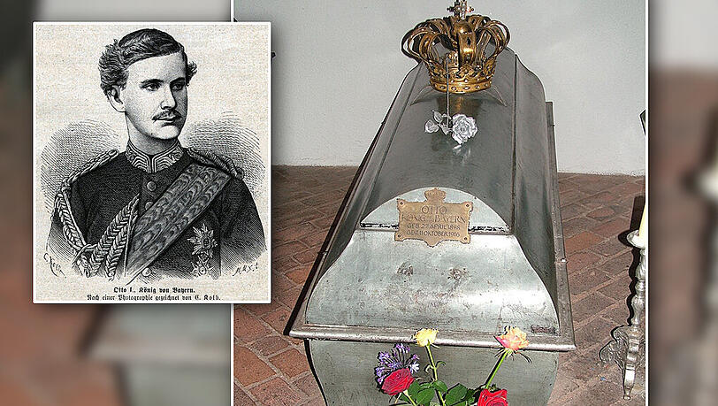 Das Grab Ottos I. von Bayern. Heute wird eine Gedenktafel für den Wittelsbacher (kl. Bild) enthüllt. Das Grab Ottos I. von Bayern. Heute wird eine Gedenktafel für den Wittelsbacher (kl. Bild) enthüllt.