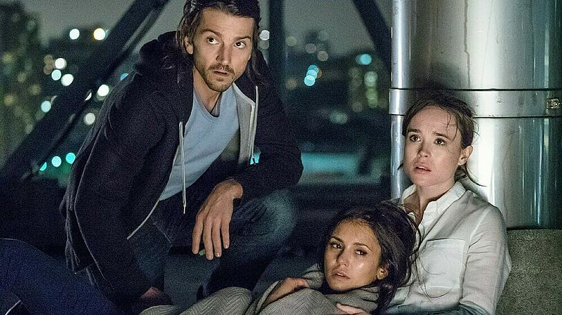 Diego Luna (v.l.), Nina Dobrev und Ellen Page spielen im Remake von "Flatliners" die Hauptrollen.