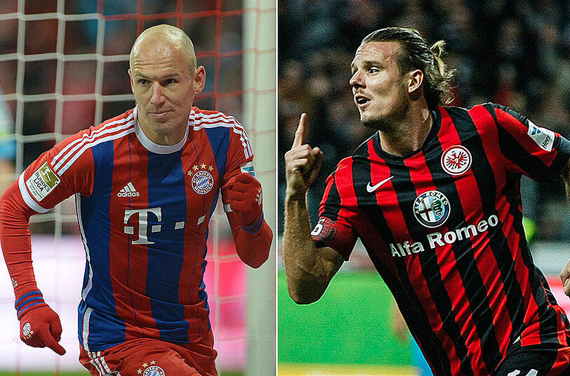 Wer wird Nachfolger des amtierenden Torschützenkönigs Robert Lewandowski? Arjen Robben (l.), Alex Meier oder ein anderer Torjäger?