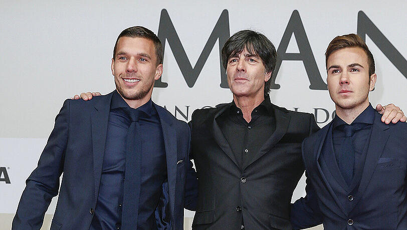 Lukas Podolski, Joachim Löw und Mario Götze bei der Filmpremiere von "Die Mannschaft" Lukas Podolski, Joachim Löw und Mario Götze bei der Filmpremiere von "Die Mannschaft"