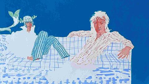 Auf dem Sofa ohne aufs Handy zu glotzen: In den Swinging Sixties war das noch drin: Patrick Proktor: &bdquo;Departure&ldquo; (1969) bei der Galerie Margret Bidermann.
