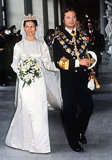 Frisch getraut: Königin Silvia und König Carl Gustaf am 19.06.1976.