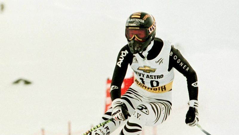 Katherina Gutensohn fährt 1997 einen Weltcup-Super-G für das DSV-Team. Katherina Gutensohn fährt 1997 einen Weltcup-Super-G für das DSV-Team.