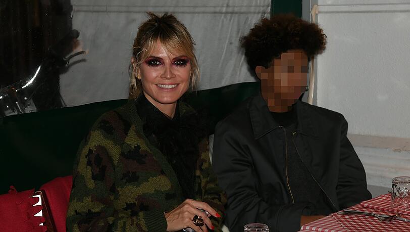 Heidi Klum mit Sohn Johan in einem Berliner Restaurant.