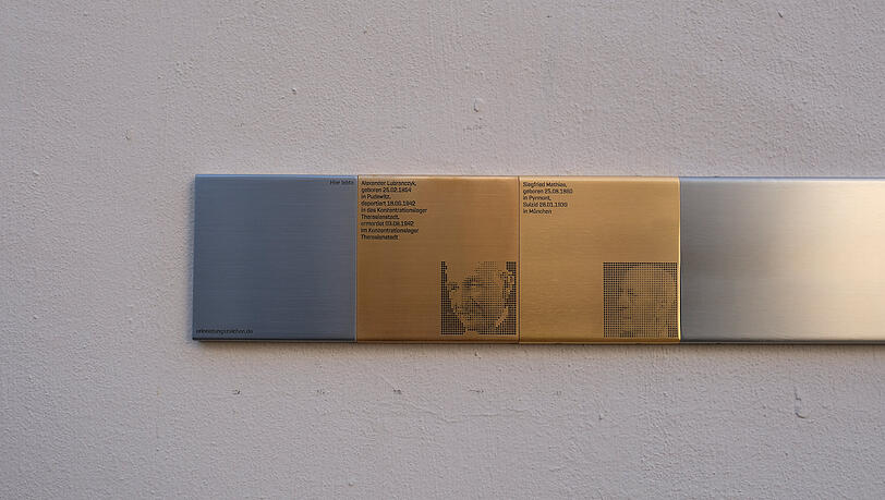 Das Erinnerungszeichen in der Ohmstra&szlig;e in Schwabing.