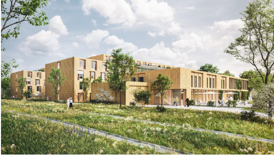 Die Fassade aus Holz, die Fenster asymmetrisch angeordnet: So soll das neue Pflegeheim an der Franz-Nißl-Straße mal aussehen. Die Fassade aus Holz, die Fenster asymmetrisch angeordnet: So soll das neue Pflegeheim an der Franz-Nißl-Straße mal aussehen.