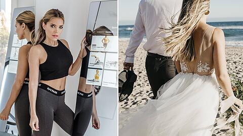 Kein Witz: Sylvie Meis hält sich in der Corona-Krise mit einem Spiegel fit.