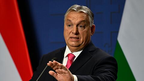 Viktor Orban, Ministerpräsident von Ungarn, spricht während einer Pressekonferenz.