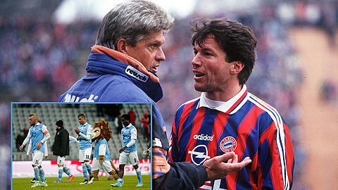 Damals ein Duell auf Bundesliga-Augenhöhe: Ex-Löwen-Trainer Werner Lorant (l.) und der damalige Bayern-Kapitän Lothar Matthäus.