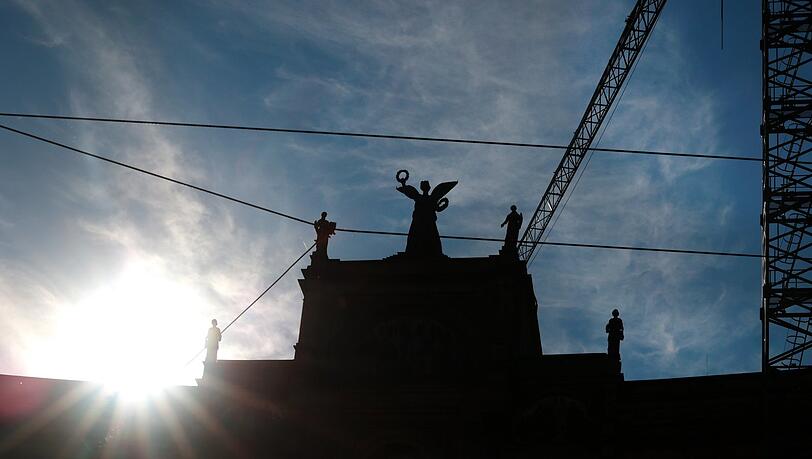 Morgenstimmung am Maximilianeum: hier allerdings eher ein Maxikranoleum.