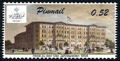 Eine alte Postkarte des "Vier Jahreszeiten" aus dem Jahr 1858...