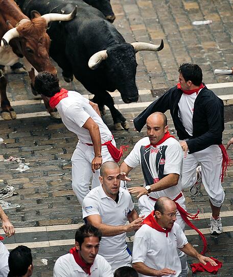 Der erste Lauf der Fiesta von San Fermin.