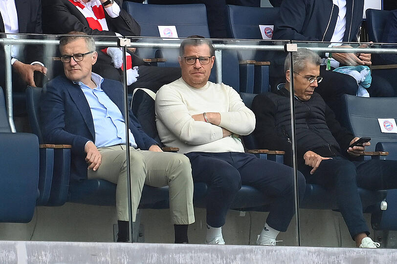 Viel zu tun für Bayerns Führungsetage: Jan-Christian Dreesen (v.l.), Max Eberl und Michael Diederich. Viel zu tun für Bayerns Führungsetage: Jan-Christian Dreesen (v.l.), Max Eberl und Michael Diederich.